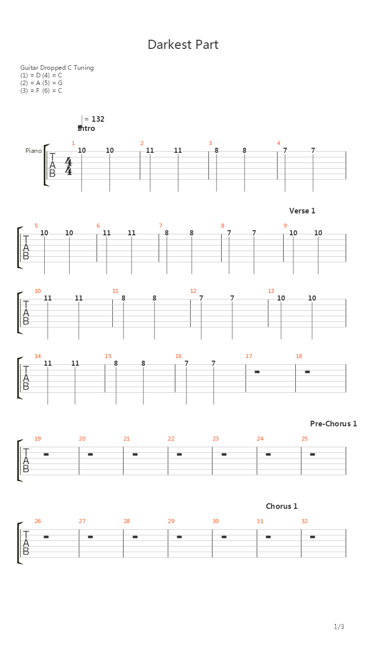 Darkest Part吉他谱