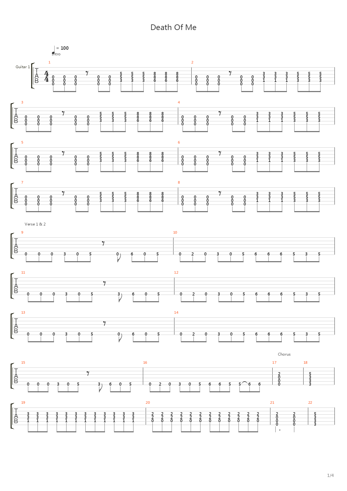 Death Of Me吉他谱