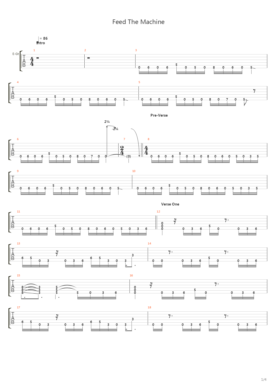 Feed The Machine吉他谱