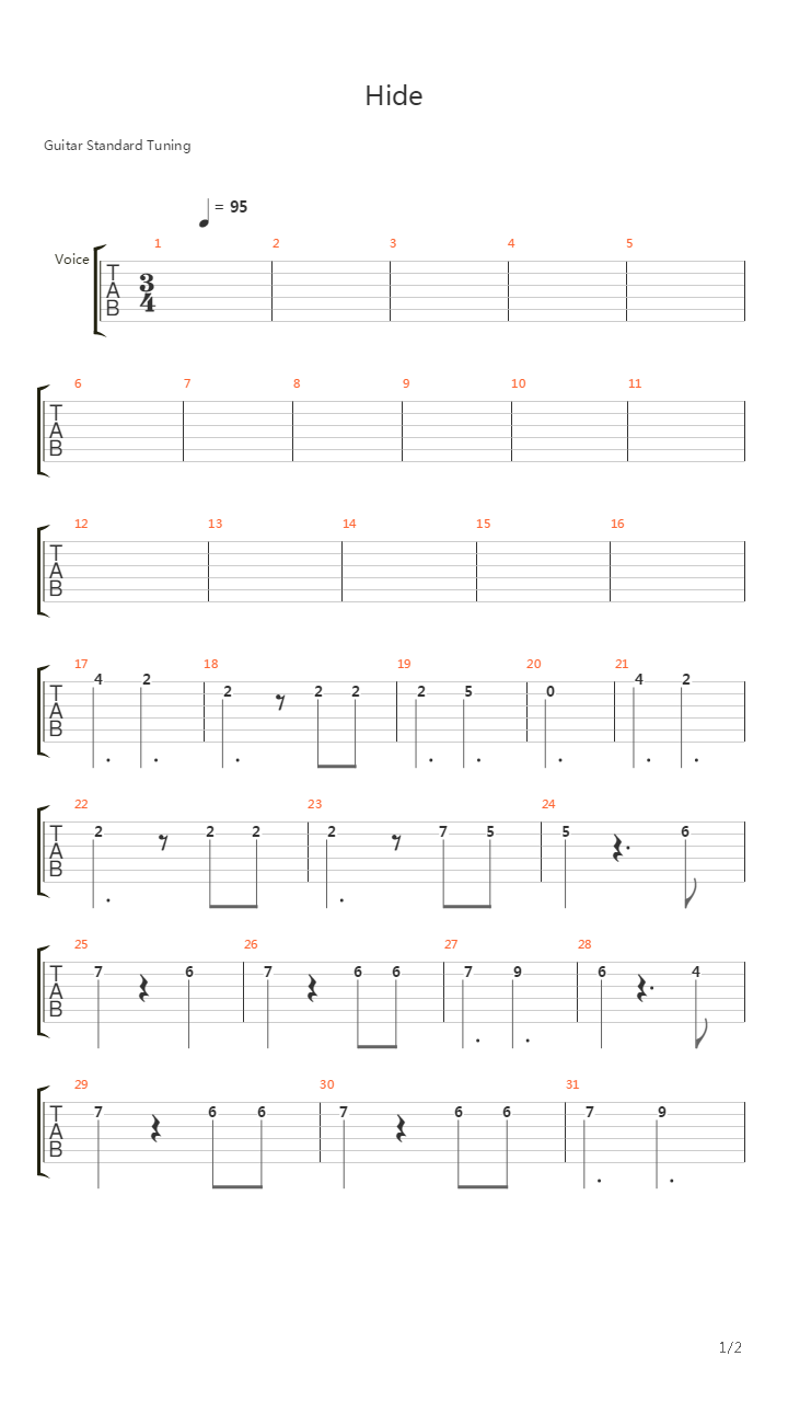 Hide吉他谱