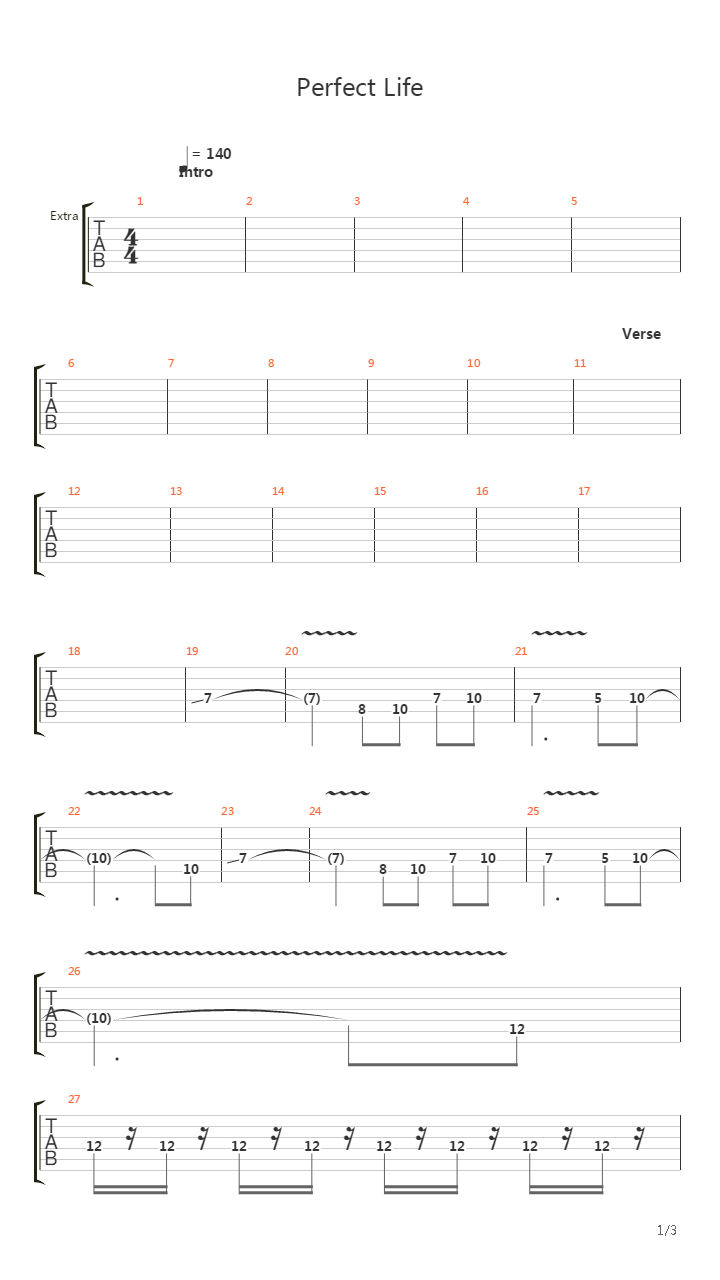 Perfect Life吉他谱