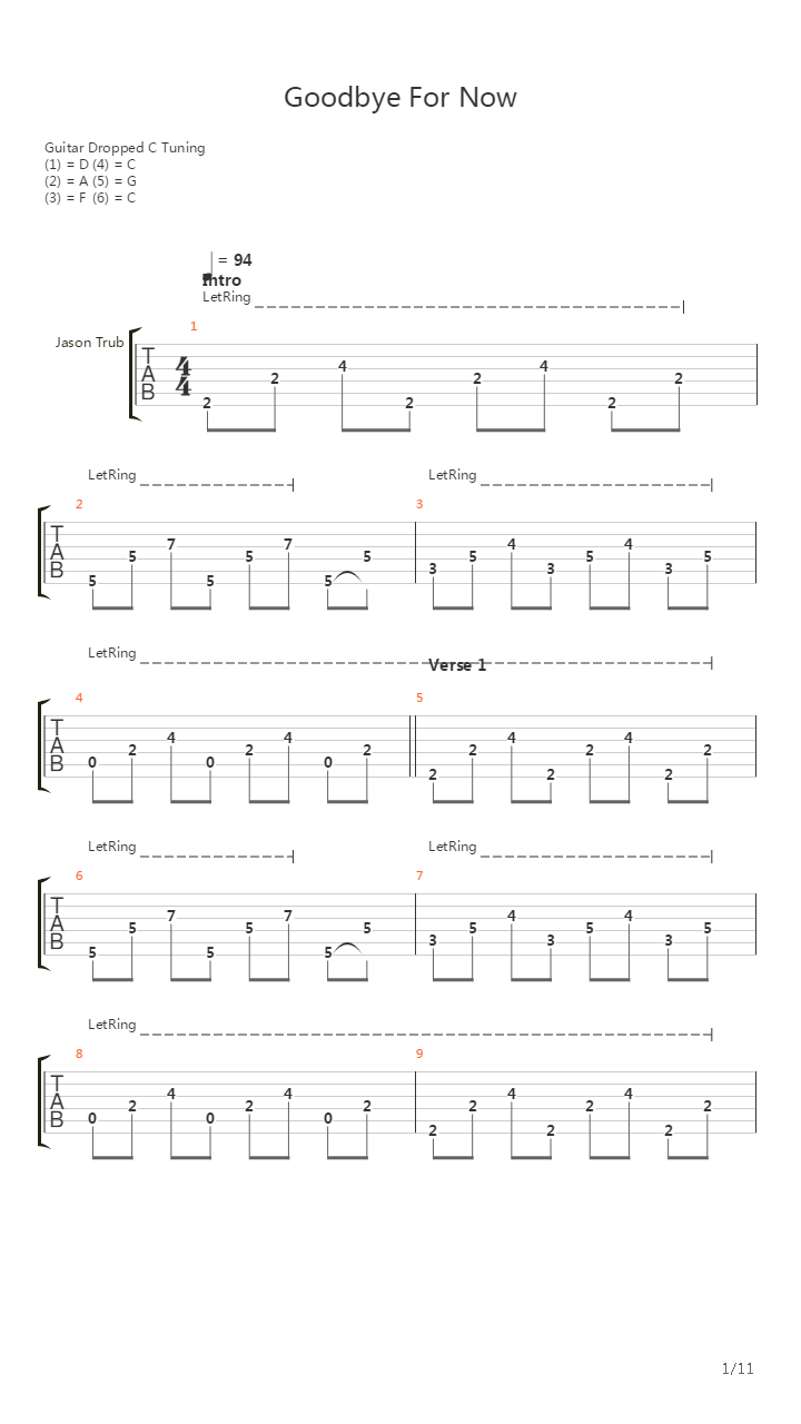 Goodbye For Now吉他谱