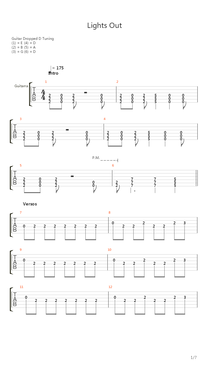 Lights Out吉他谱