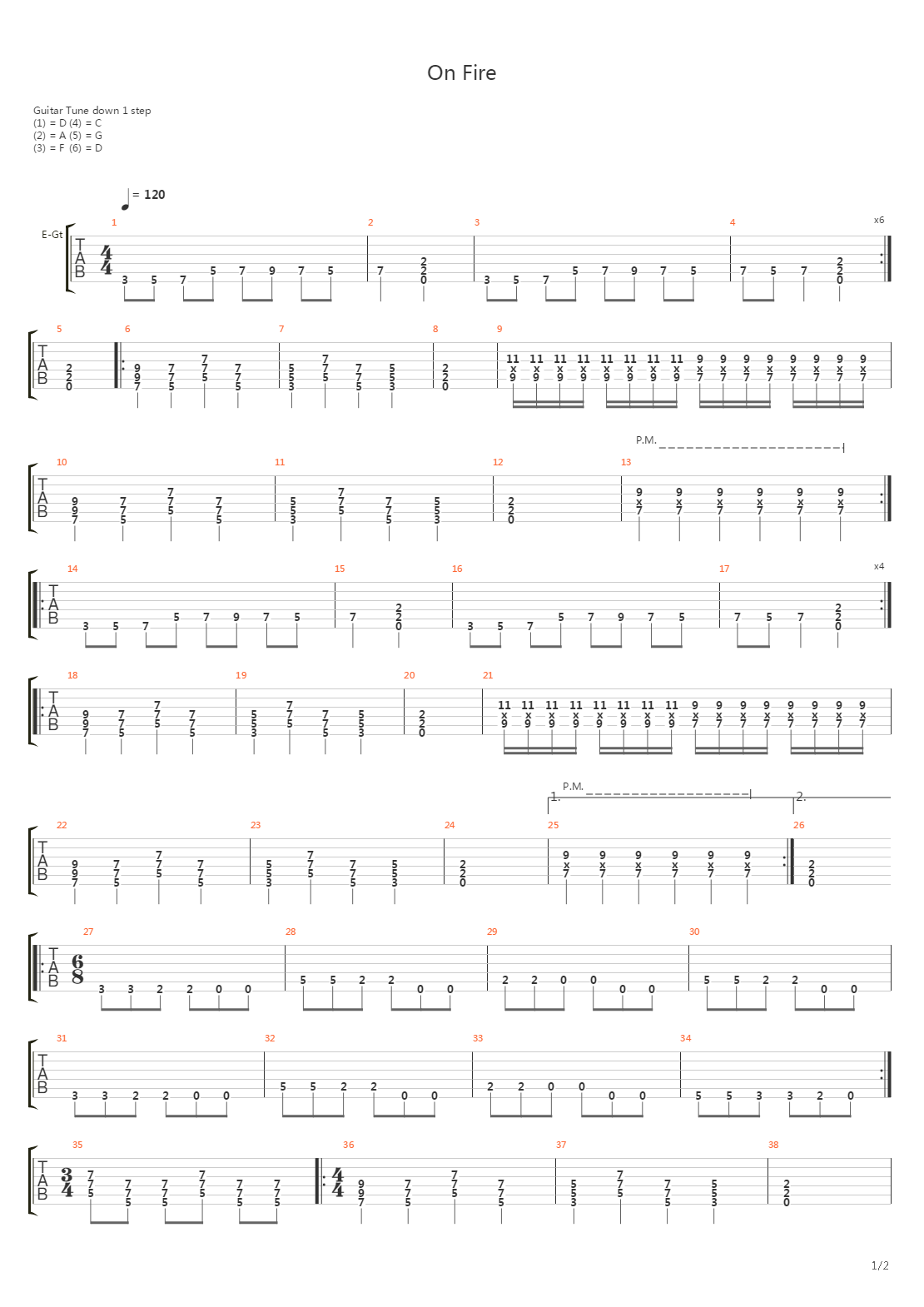 On Fire吉他谱