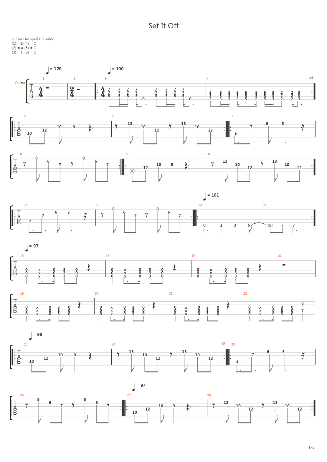 Set It Off吉他谱