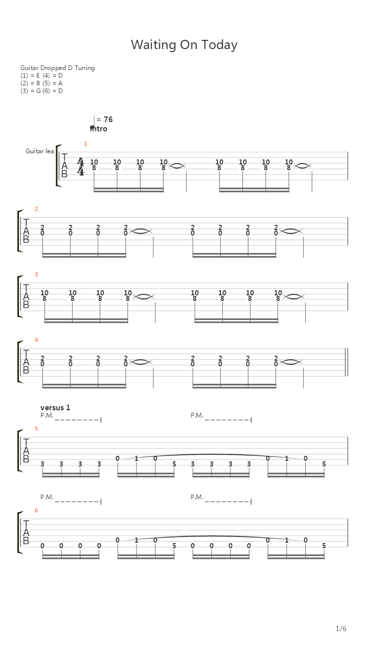 Waiting On Today吉他谱