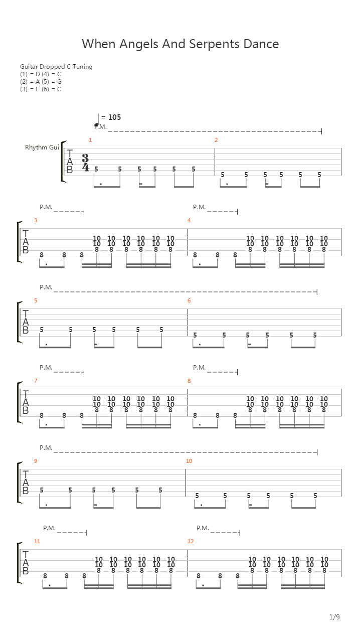When Angels And Serpents Dance吉他谱