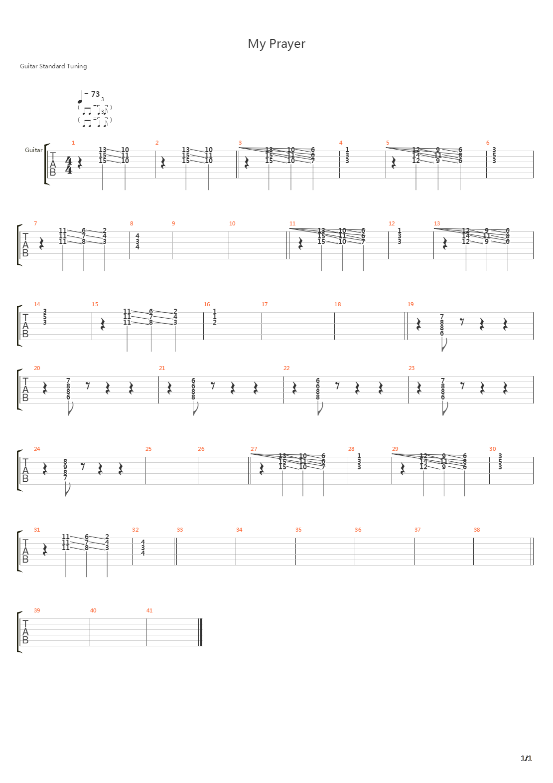 My Prayer吉他谱