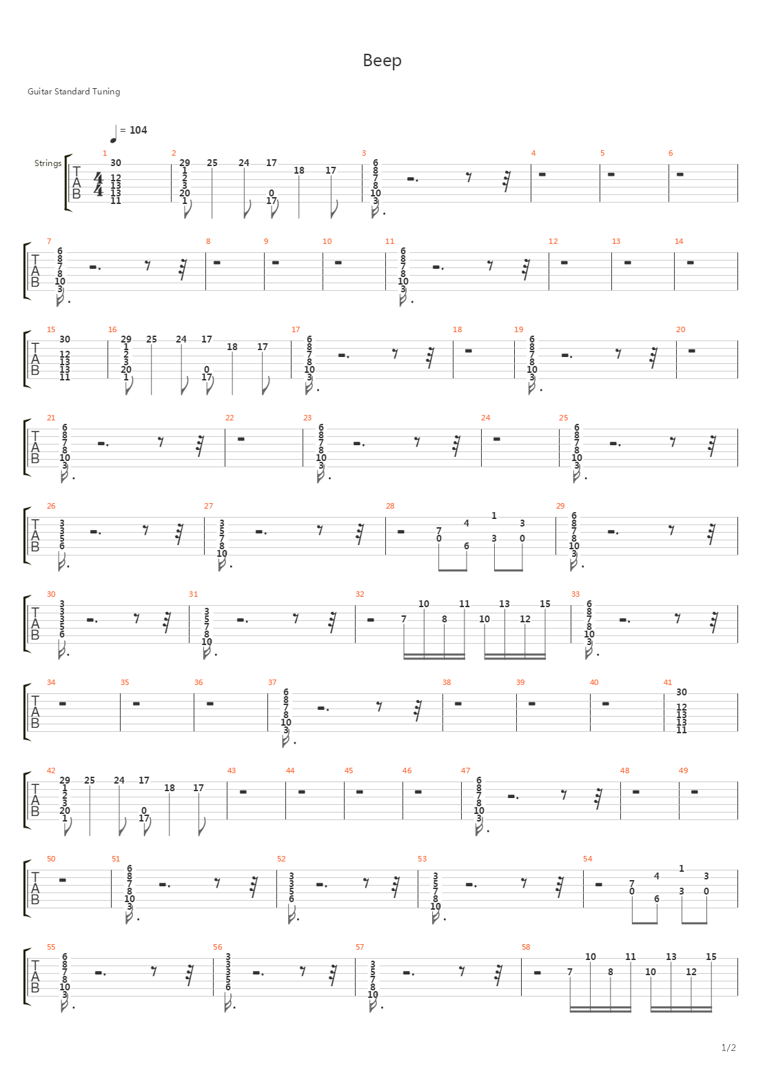 Beep吉他谱
