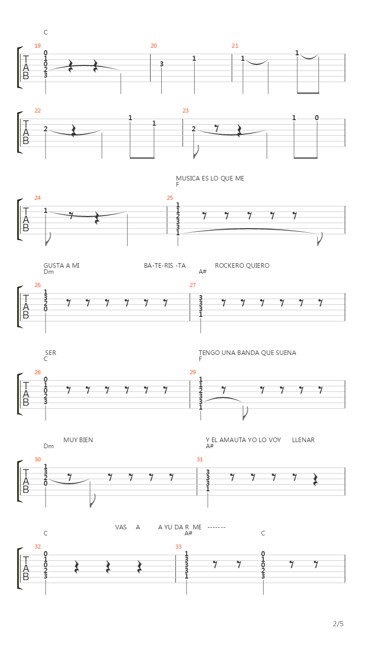 Contestame吉他谱