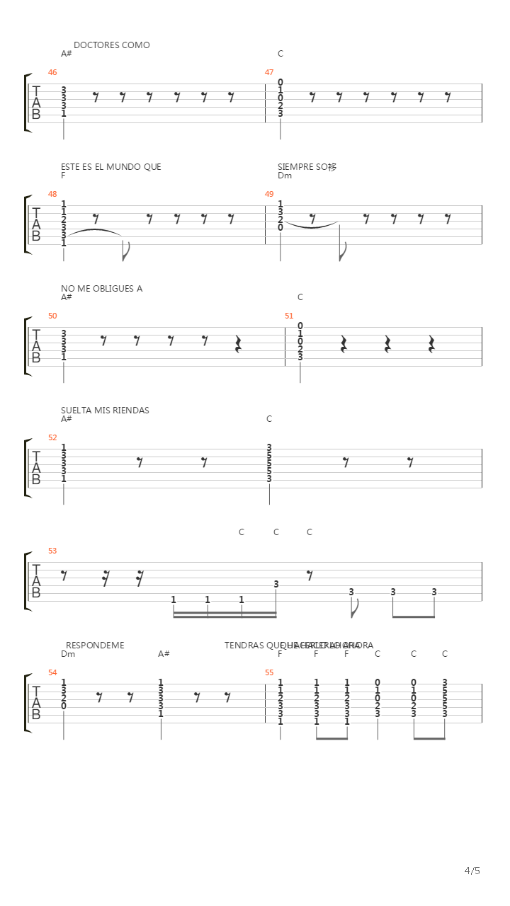 Contestame吉他谱