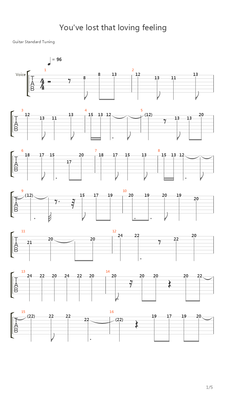 Youve Lost That Loving Feeling吉他谱