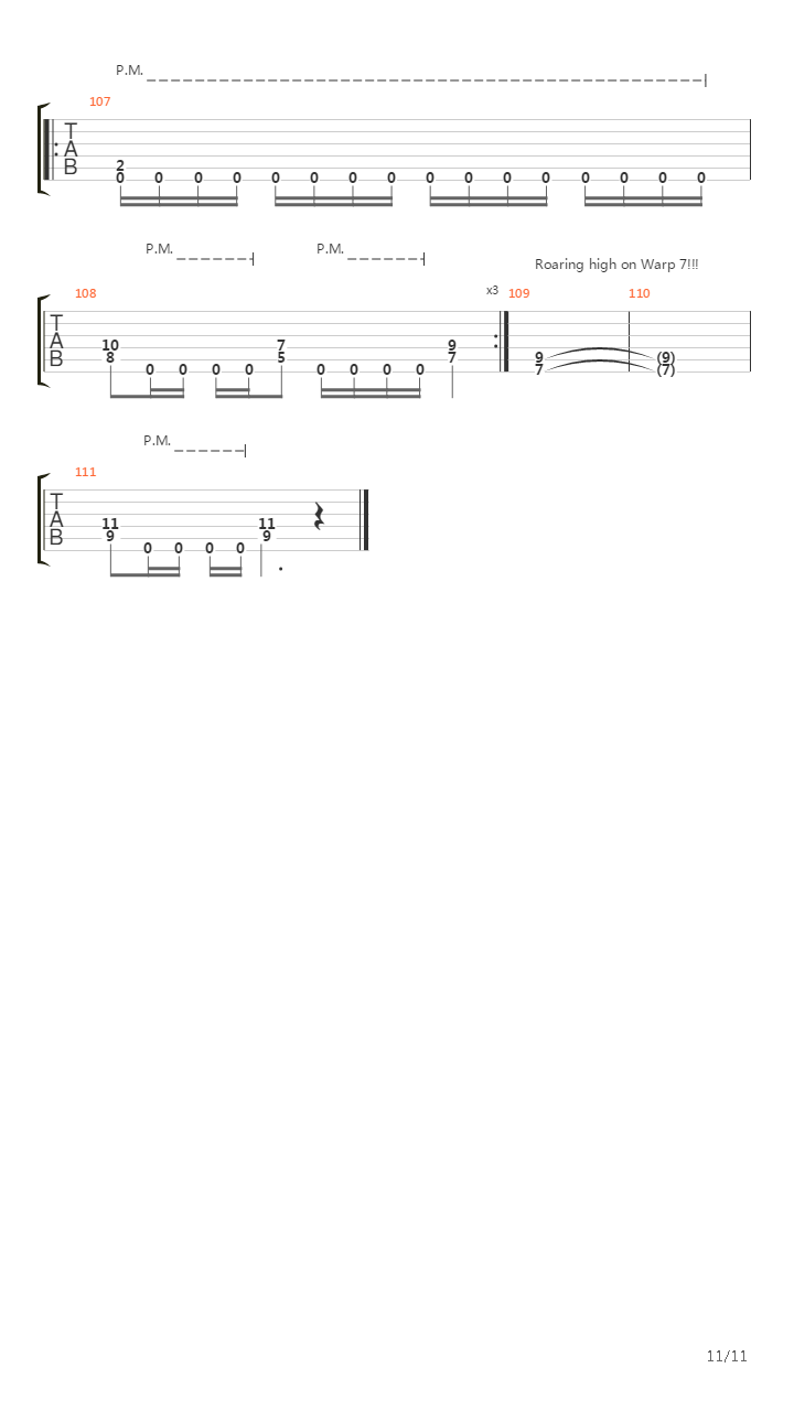 Warp 7吉他谱
