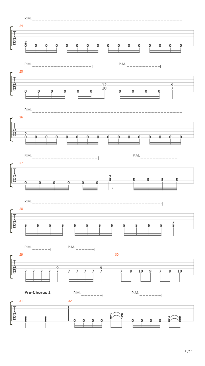 Warp 7吉他谱