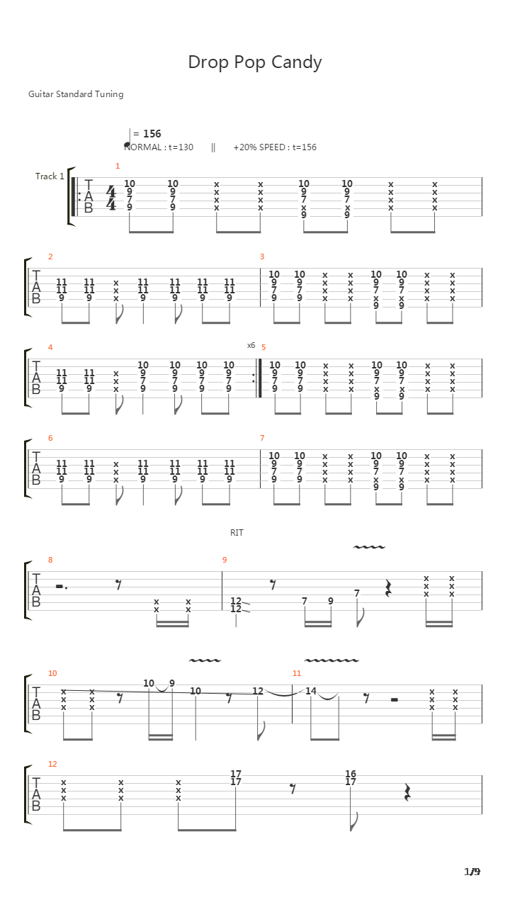 Drop Pop Candy吉他谱