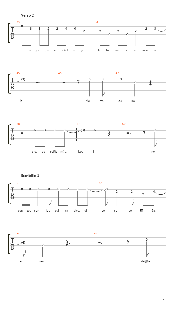 Cancion De Alicia En El Pais吉他谱