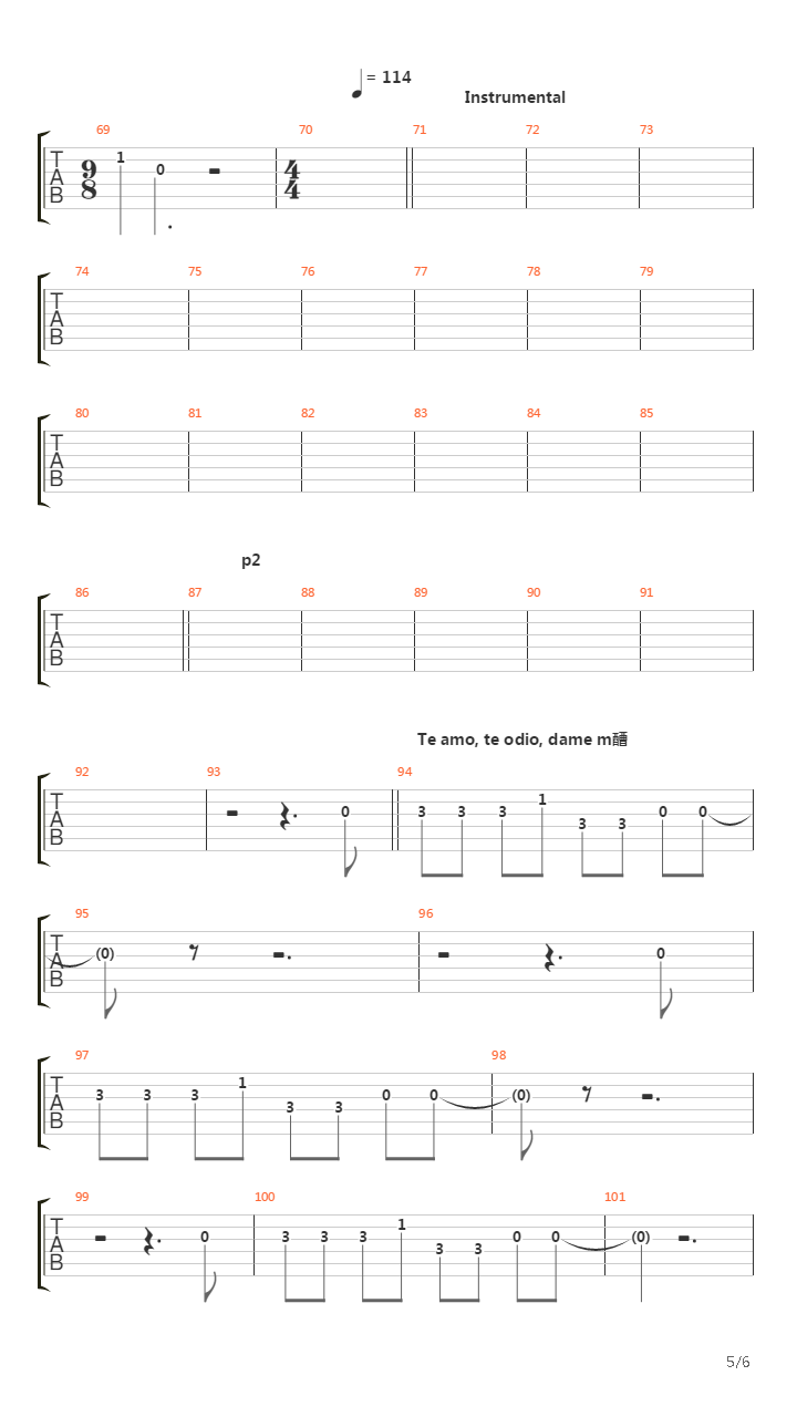 Peperina吉他谱