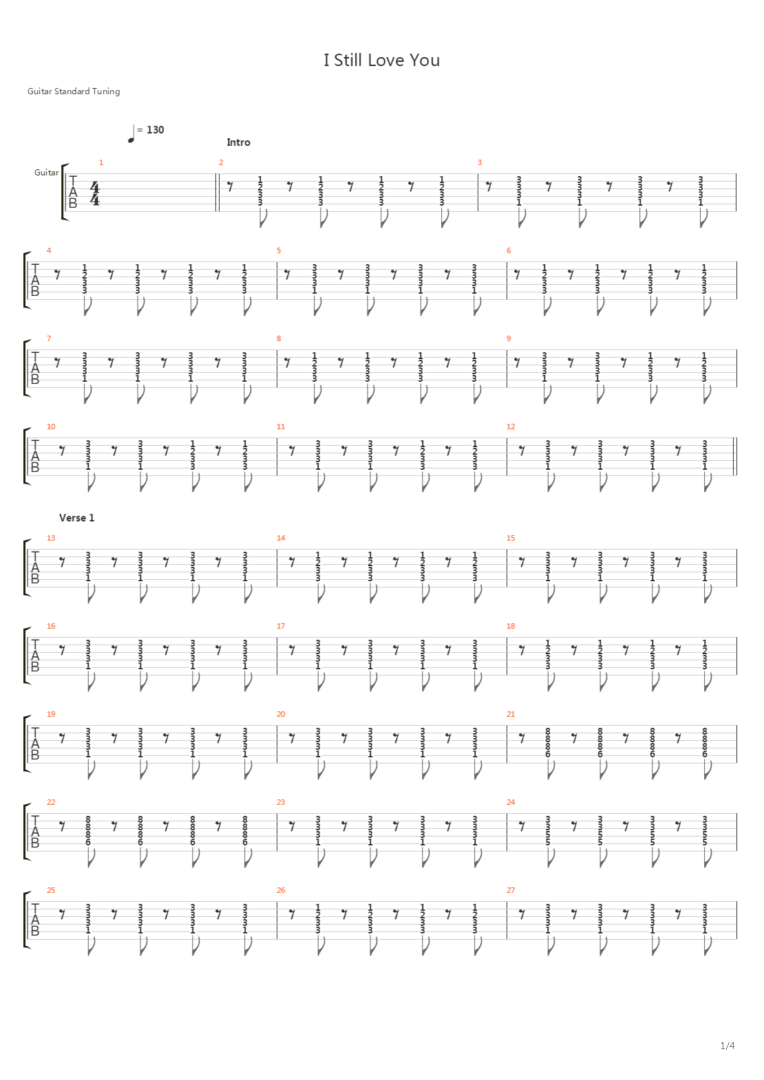 I Still Love You吉他谱
