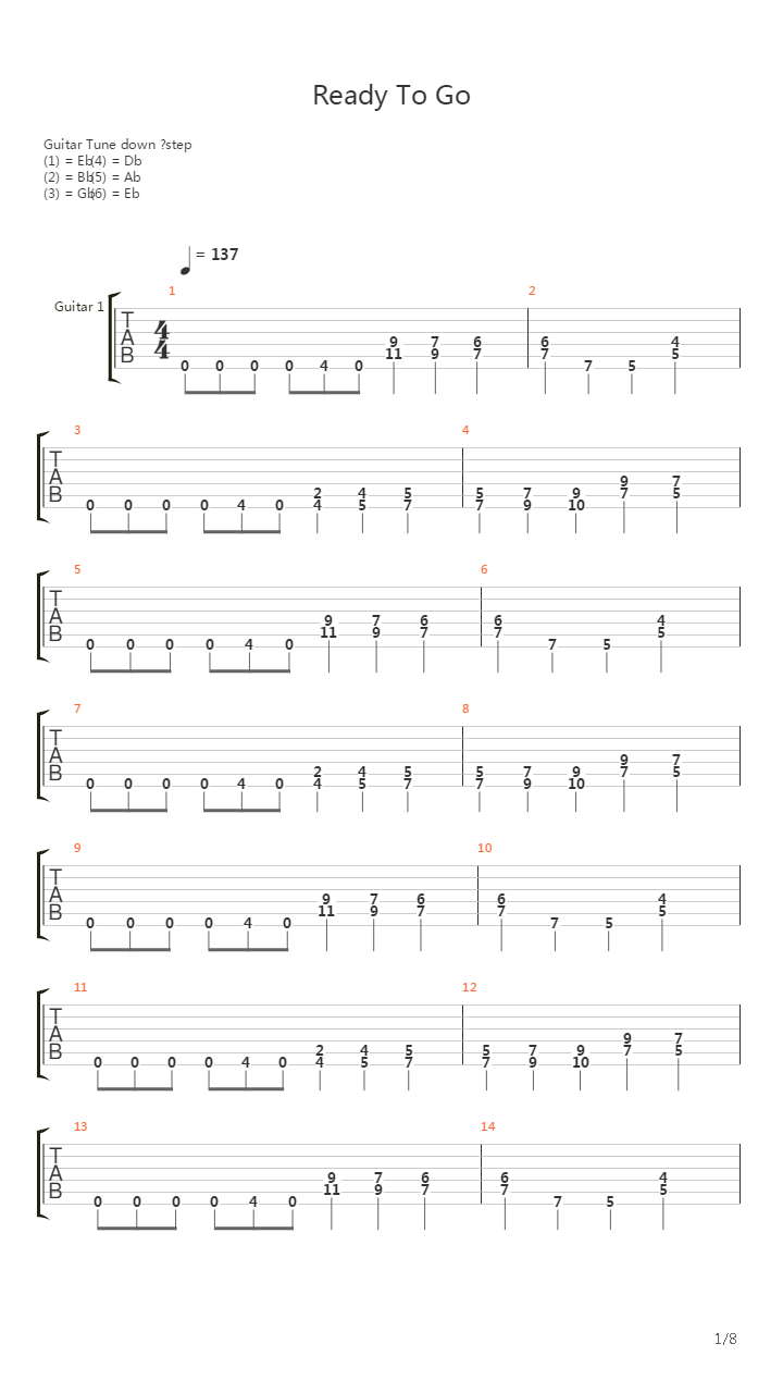 Ready To Go吉他谱