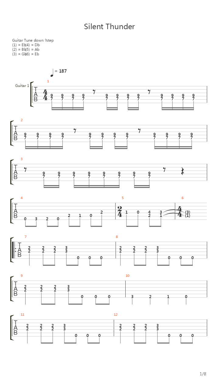 Silent Thunder吉他谱