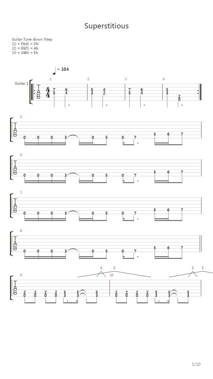 Superstitious吉他谱