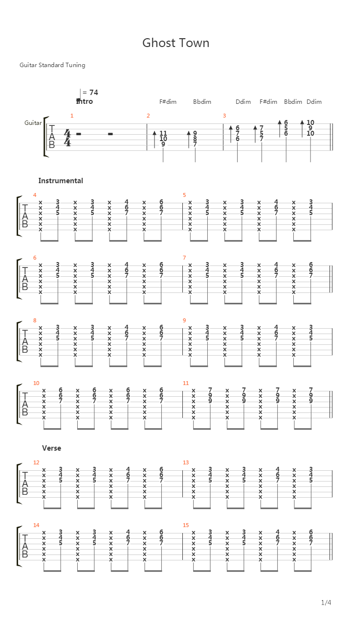 Ghost Town吉他谱