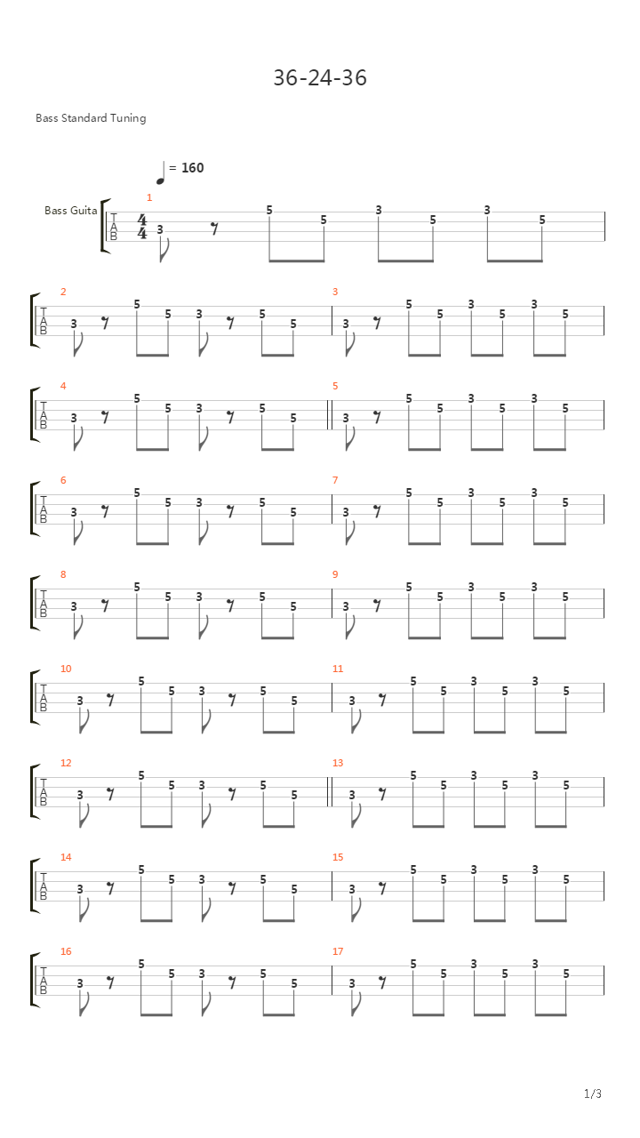 36-24-36吉他谱