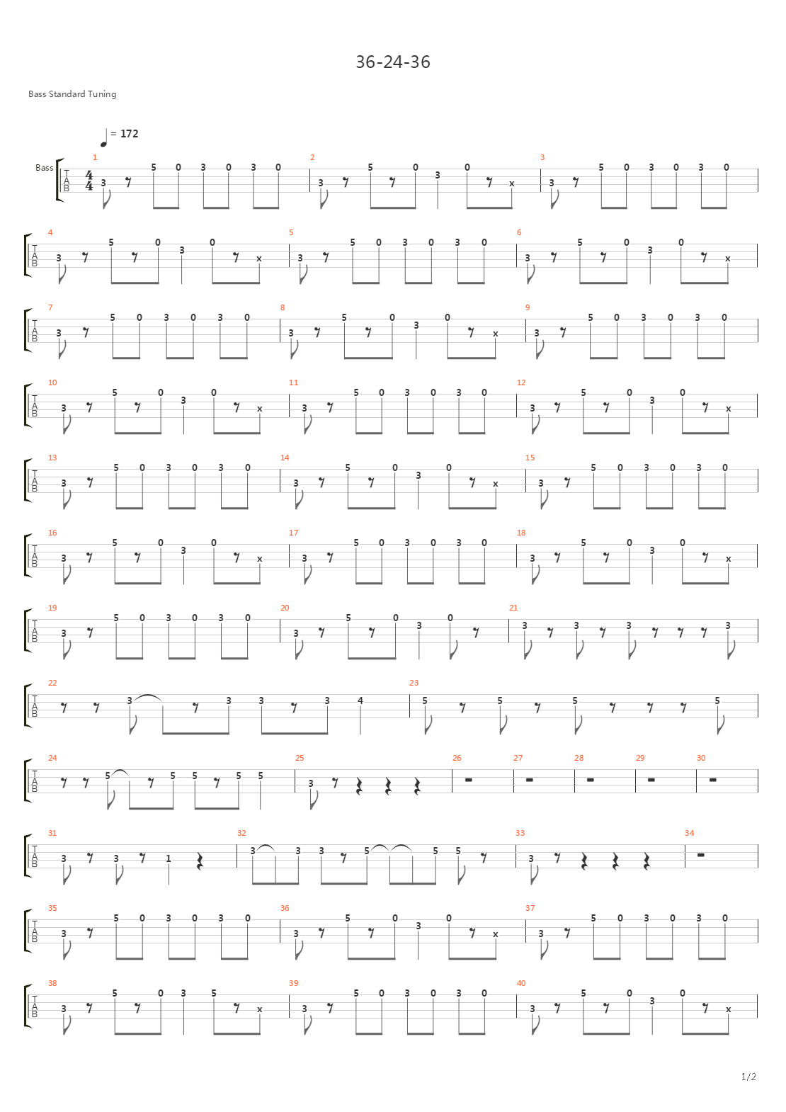 36-24-36吉他谱