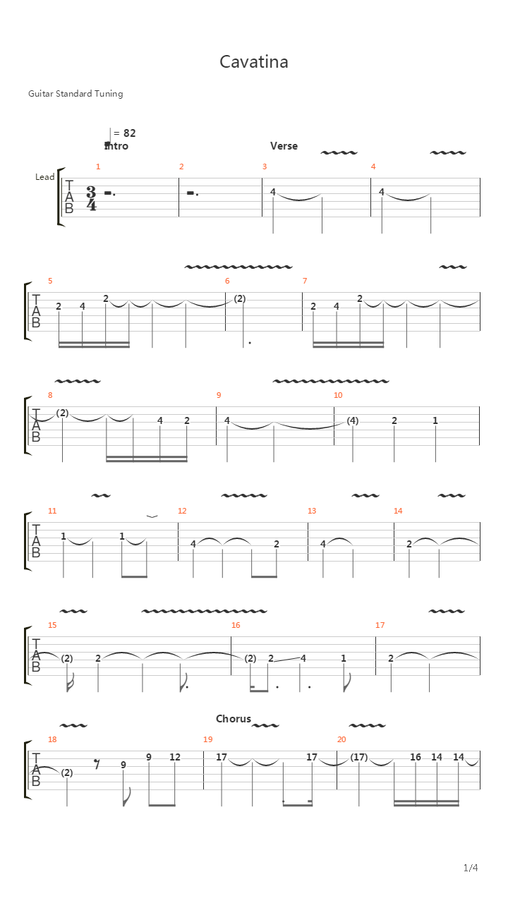 Cavatina吉他谱