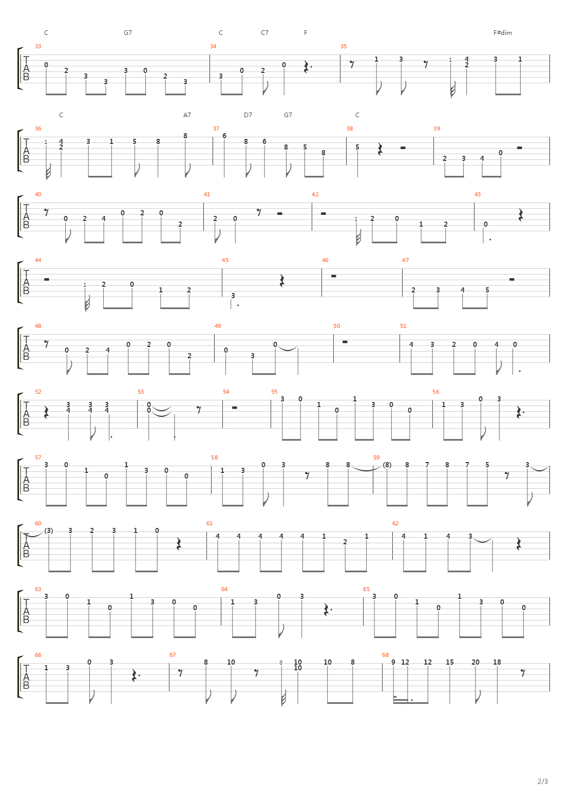 Chattanooga Choo Choo吉他谱