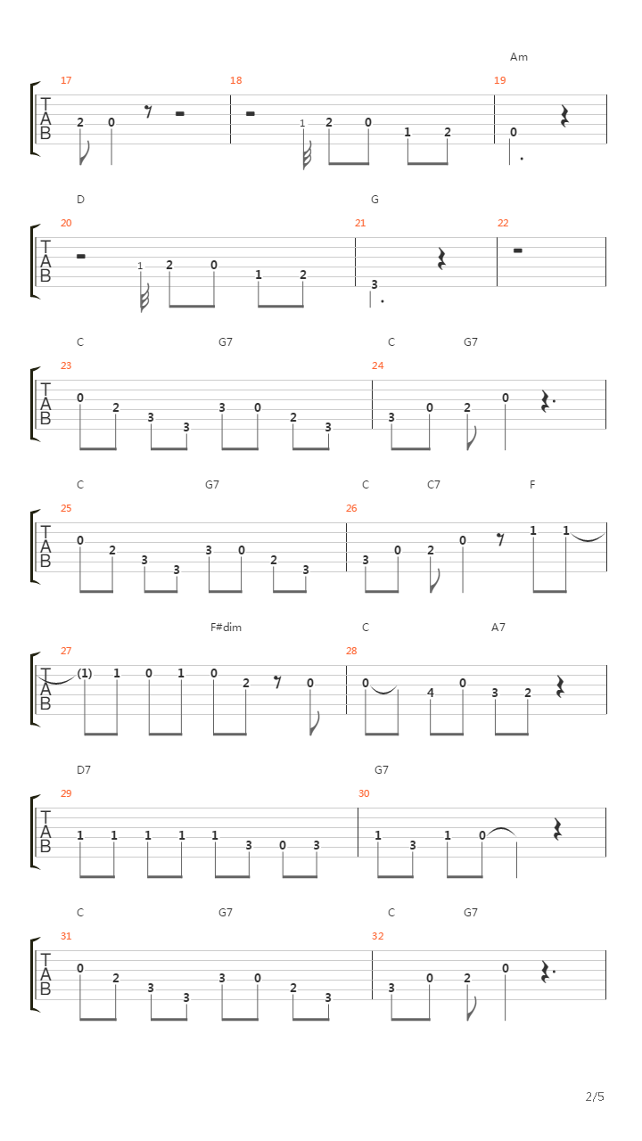 Chattanooga Choo Choo吉他谱