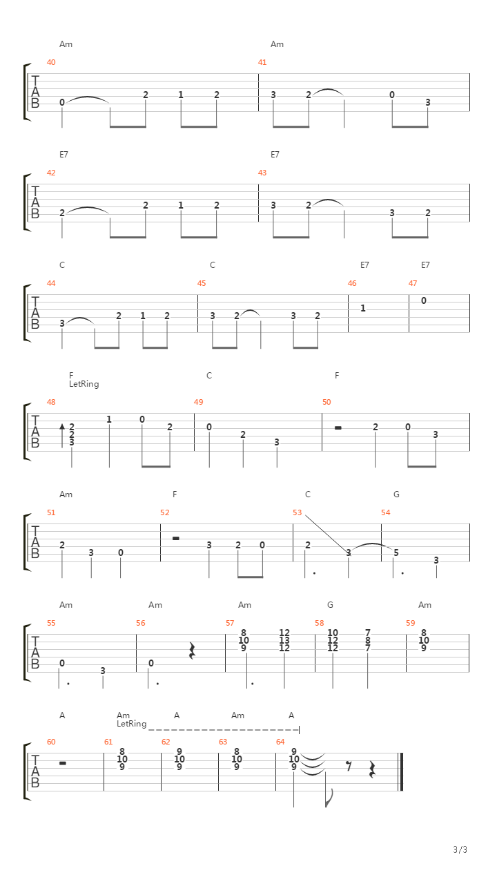 Geronimo吉他谱