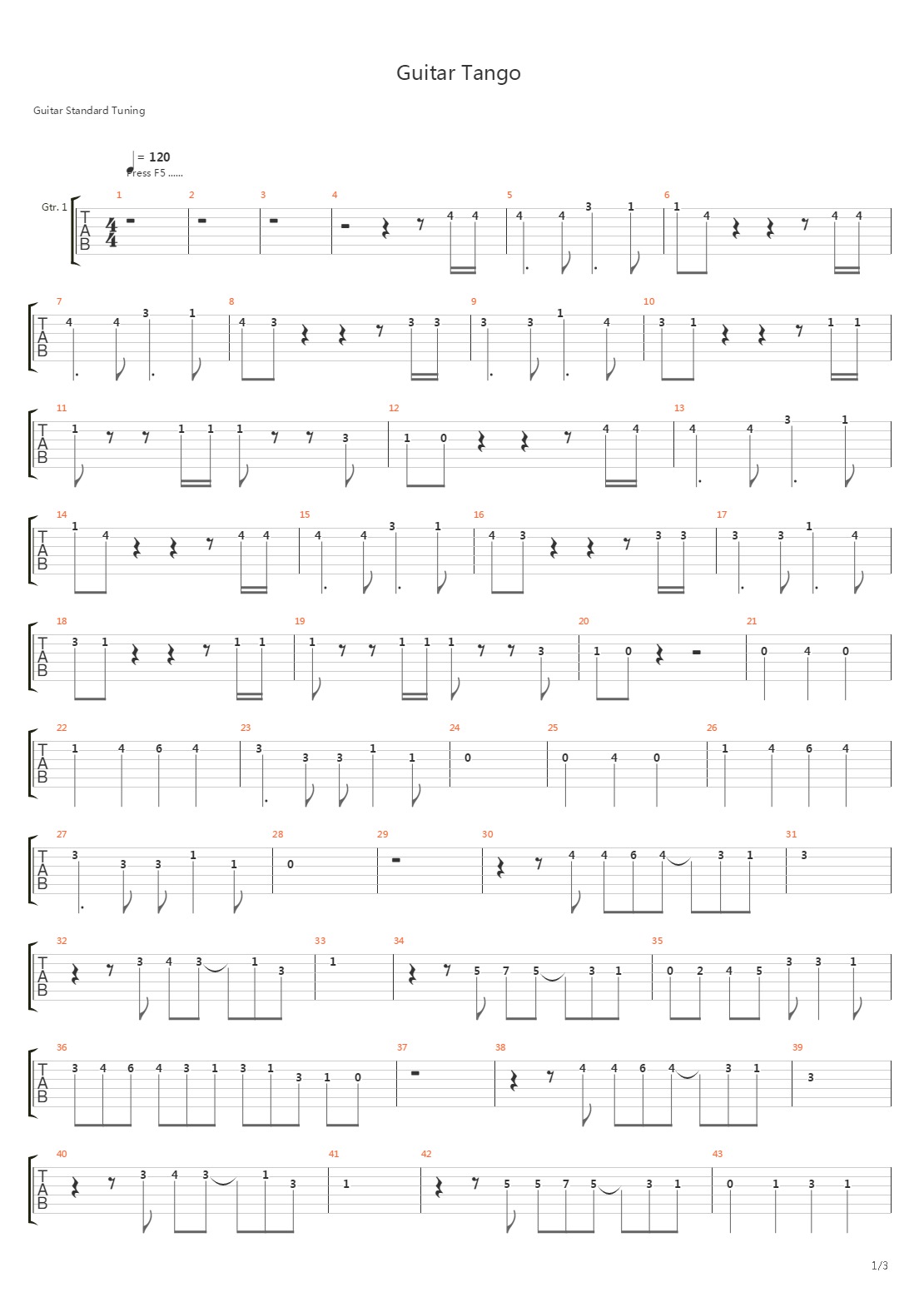 Guitar Tango吉他谱