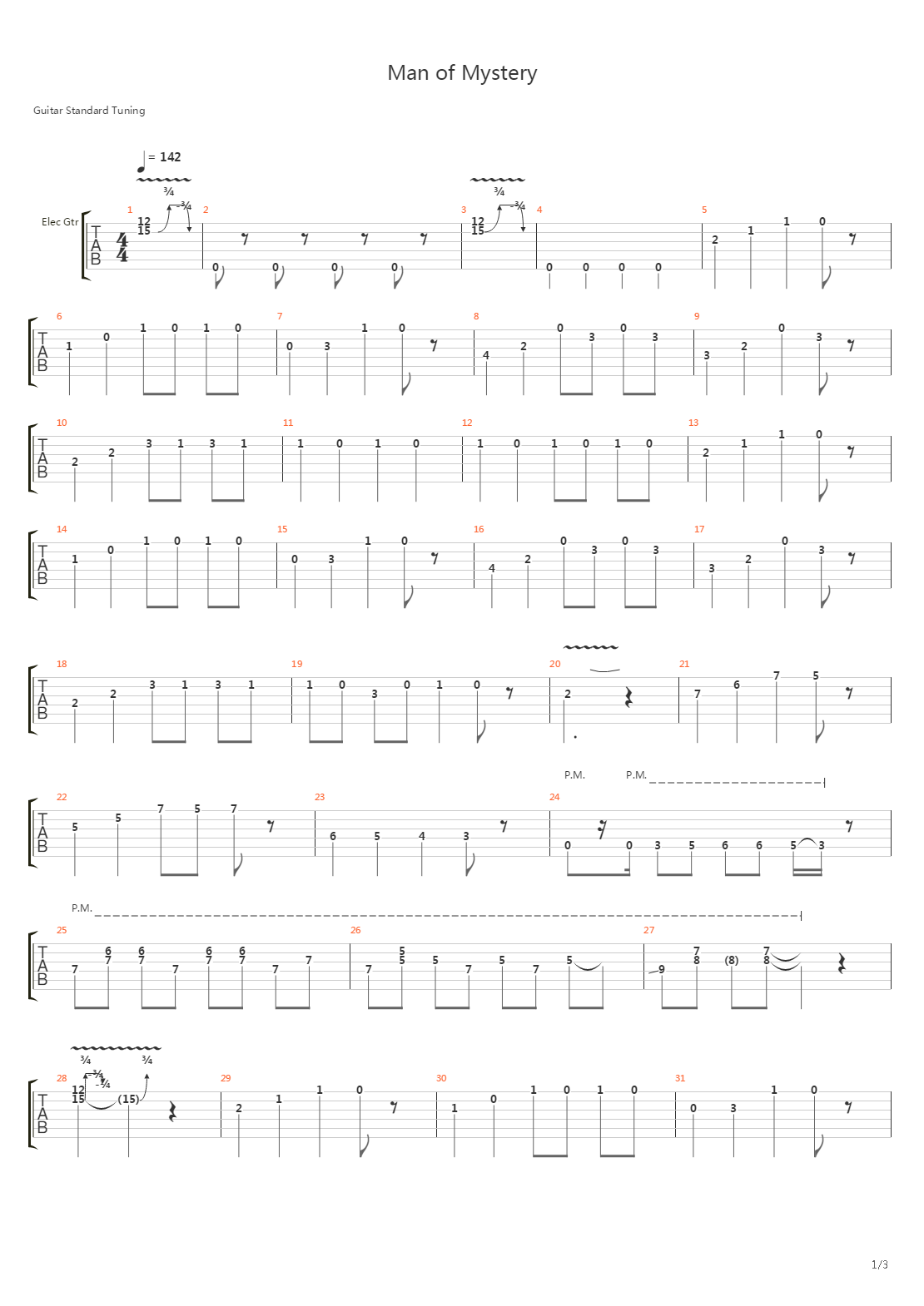 Man Of Mystery吉他谱