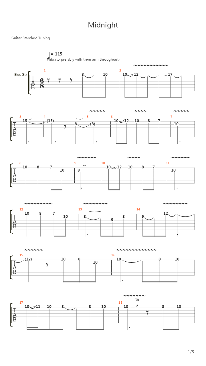 Midnight吉他谱
