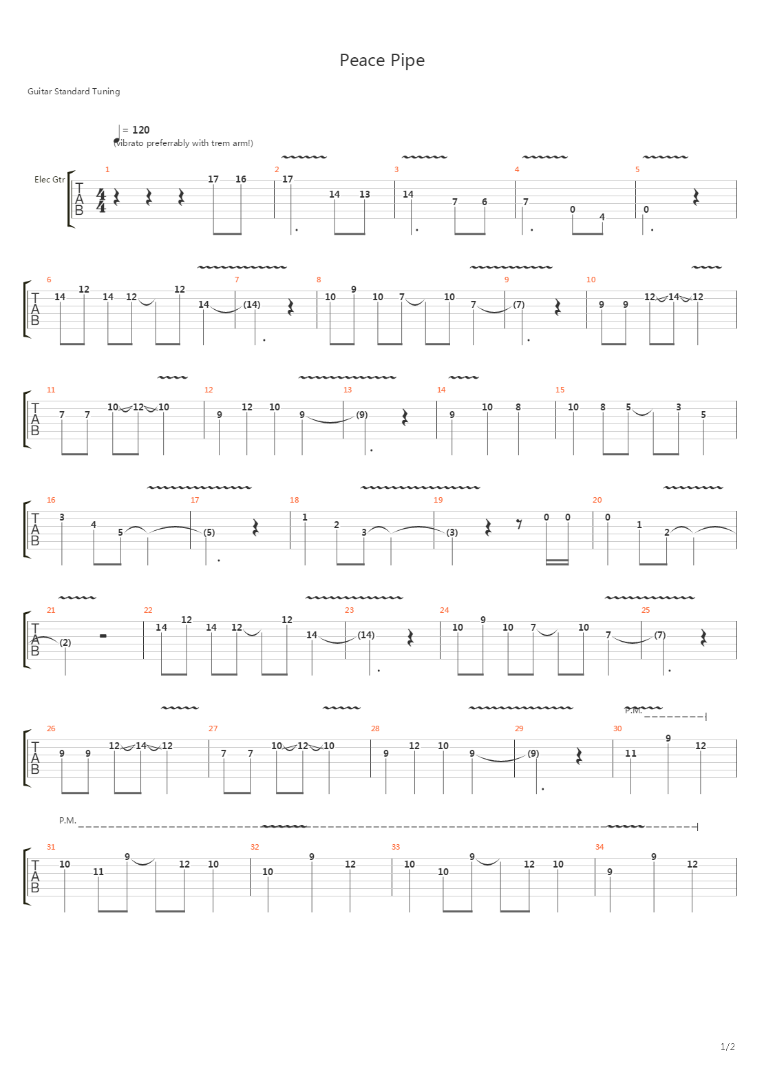 Peace Pipe吉他谱