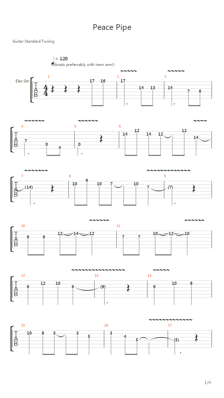 Peace Pipe吉他谱