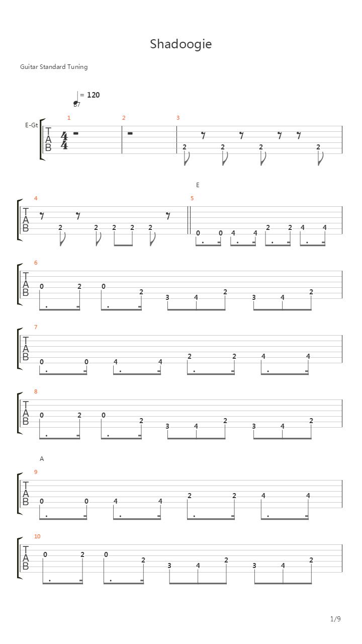 Shadoogie吉他谱