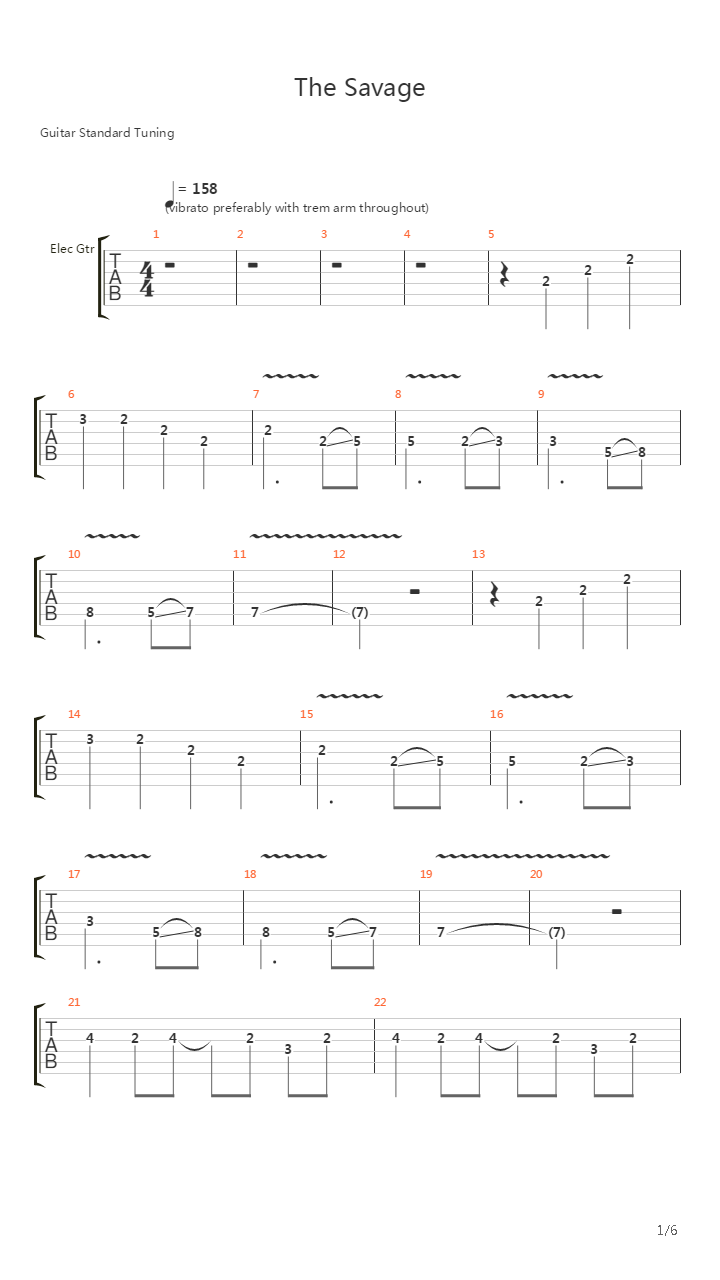 The Savage吉他谱