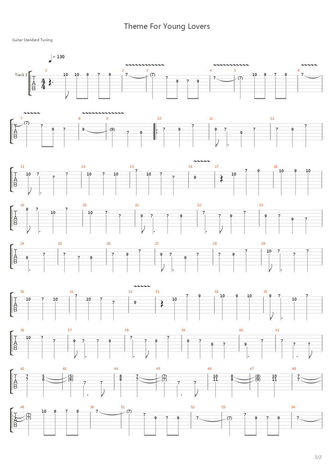Theme For Young Lovers吉他谱