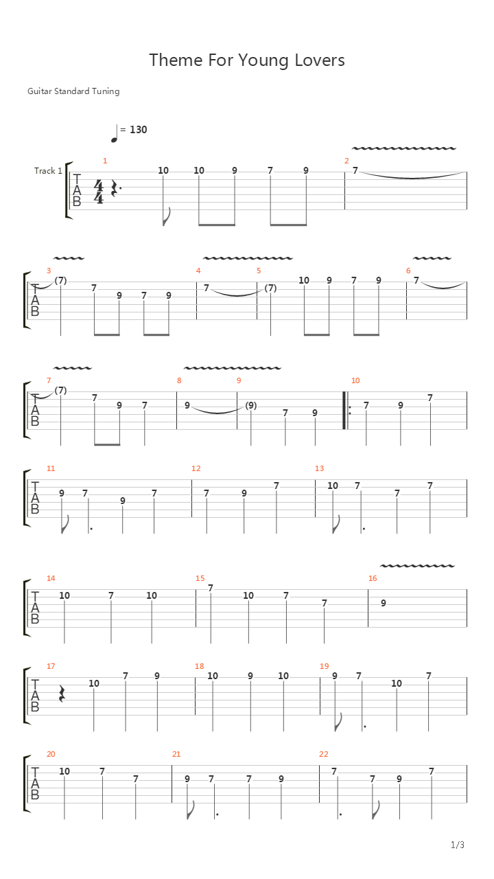 Theme For Young Lovers吉他谱