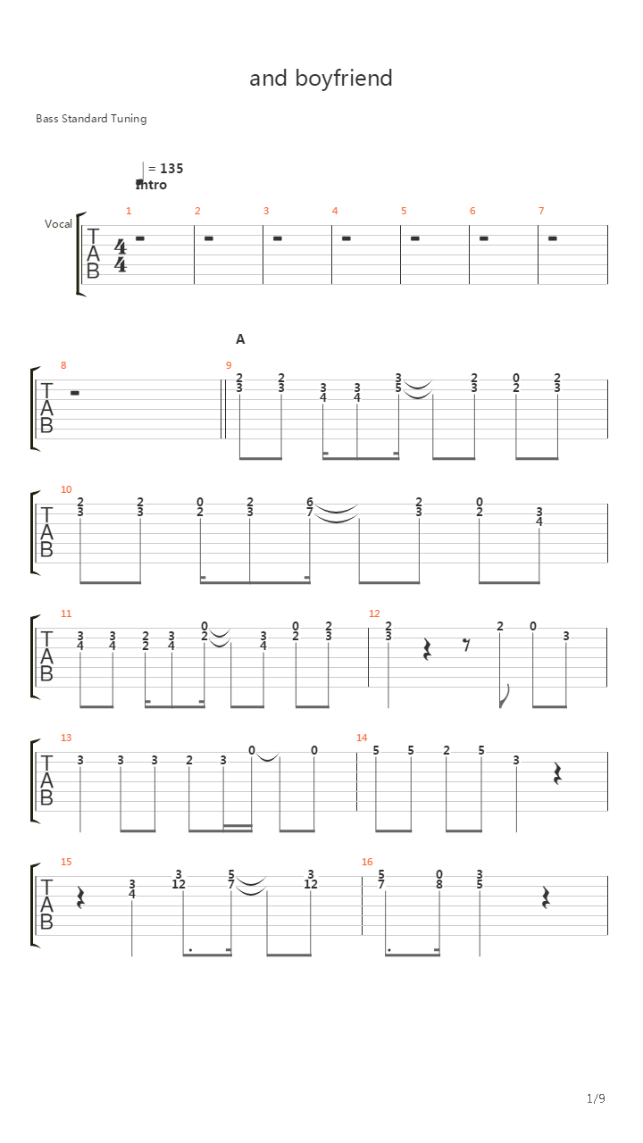 And Boyfriend吉他谱