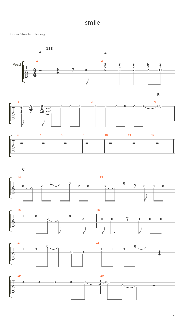 Smile吉他谱