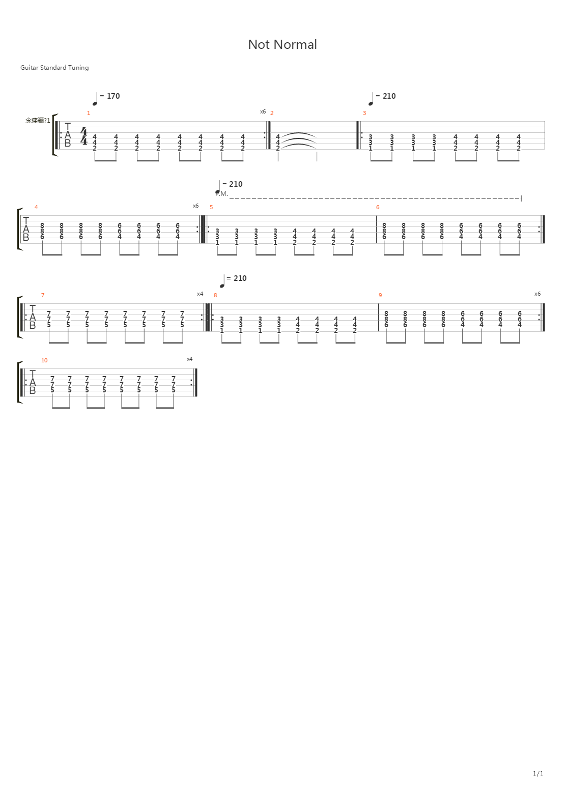 Not Normal吉他谱