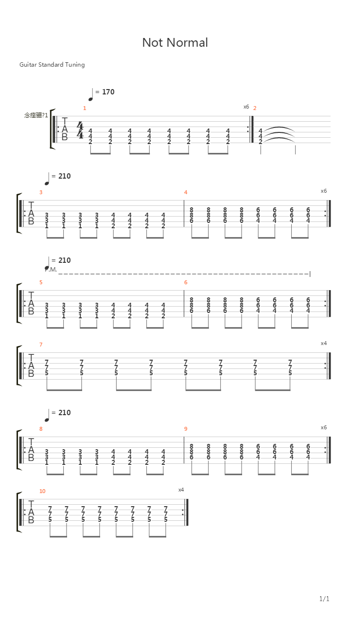 Not Normal吉他谱