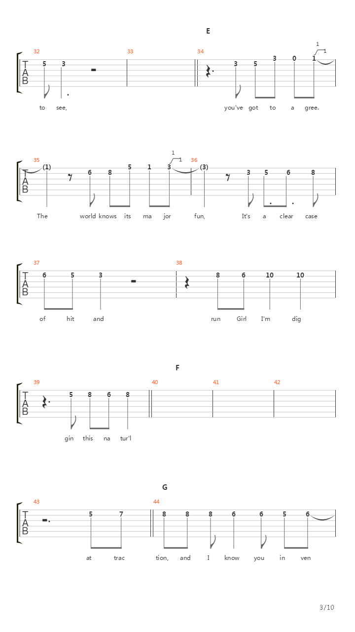 Hit And Run吉他谱