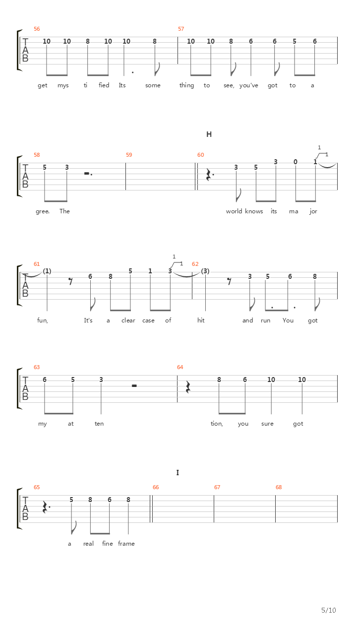 Hit And Run吉他谱