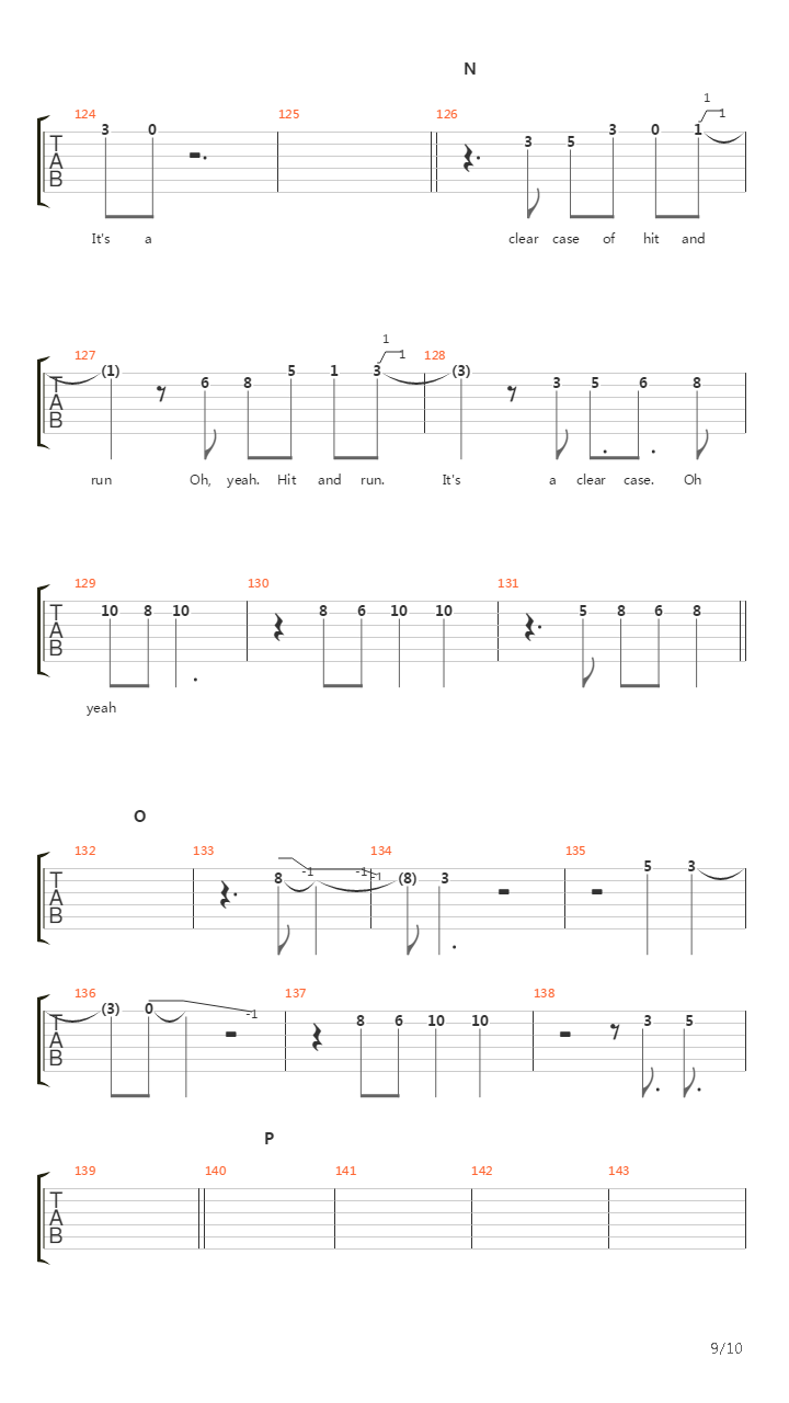 Hit And Run吉他谱