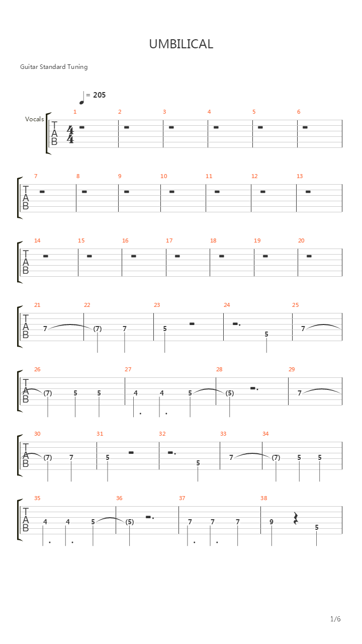 Umbilical吉他谱