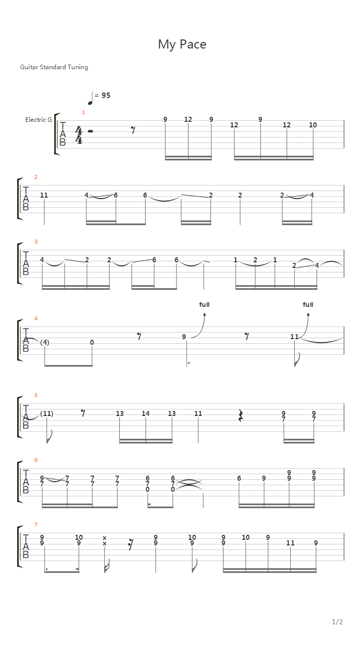 My Pace吉他谱